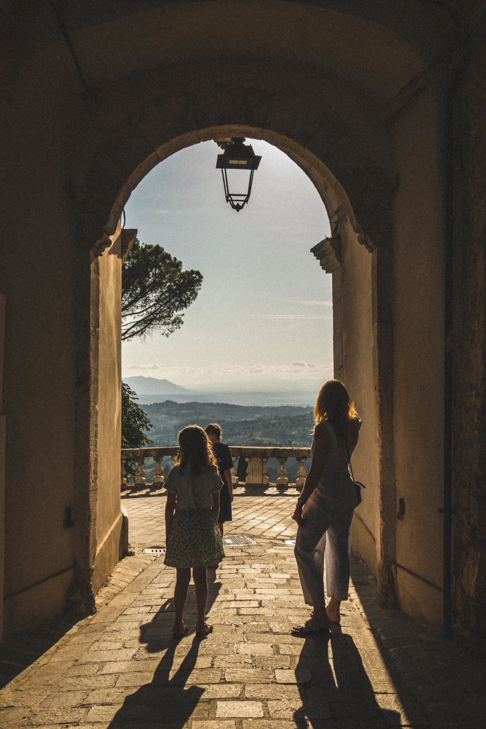 Magnificent view from the small streets of Mompeo over surrounding landscape.